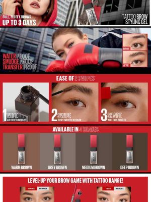 Maybelline tattoo brow styling gel 255 SOFT BROWN