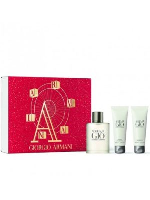 ARMANI acqua di gio' coffret eau de toilette 100ml+body shampoo75ml+dopobarba in crema 75ml
