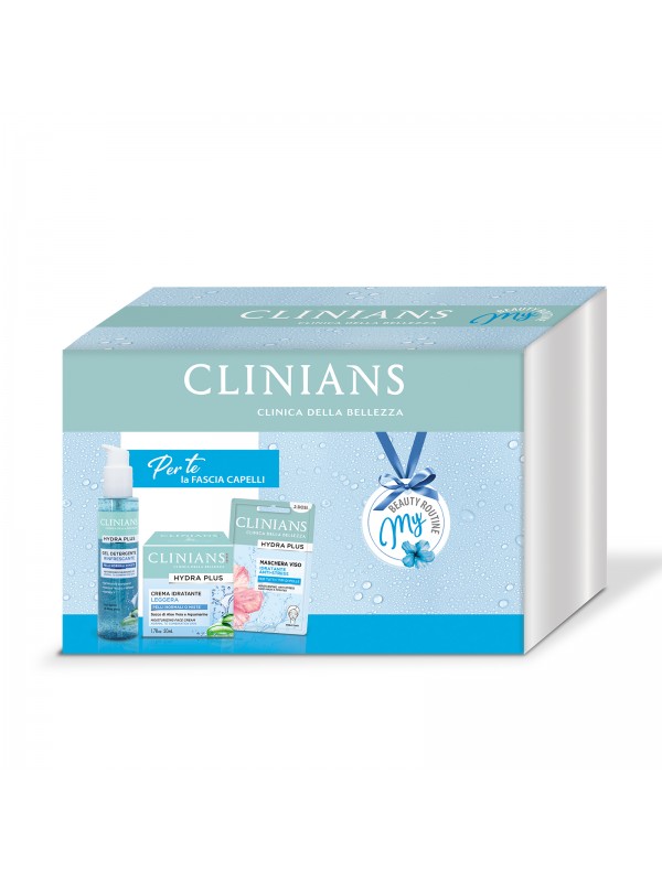 CLINIANS COFFRET CREMA VISO+MASCHERA VISO+GEL DETERGENTE+FASCIA