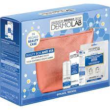 DERMOLAB BOX gel contorno occhi+patch contorno occhi e labbra+pochette