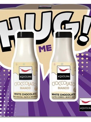 AQUOLINA COFANETTO HUG! ME - CIOCCOLATO BIANCO BAGNO DOCCIA 125ML Più LATTE CORPO 125ML