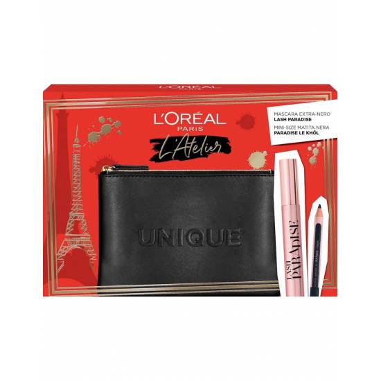 L'OREAL COFANETTO  MASCARA PARADAISE+MATITA NERA
