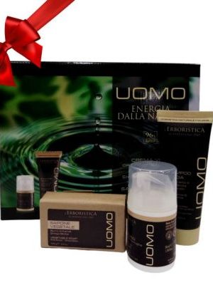 L'ERBORISTICA COFANETTO uomo crema viso 50,l+balsamo dopobarba100ml+sapone 125g