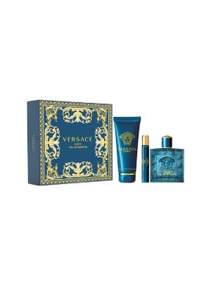 VERSACE EROS COFFRET HOMME EDT 100 ML + EDT TRAVEL 10ML+ S/G 150 ML