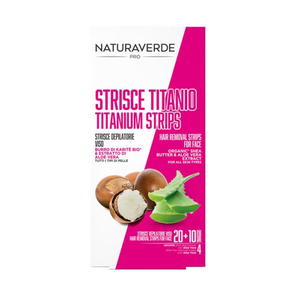NATURAVERDE STRISCE COTONE DEPILATORIE VISO 20 PZ + 4 SALVIETTE