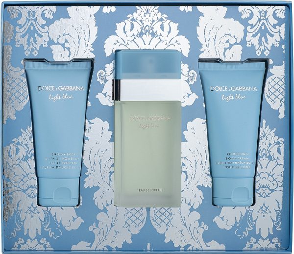 D&G LIGHT BLUE COFFRET EDT 50ML + B/L 50ML + S/G 50ML