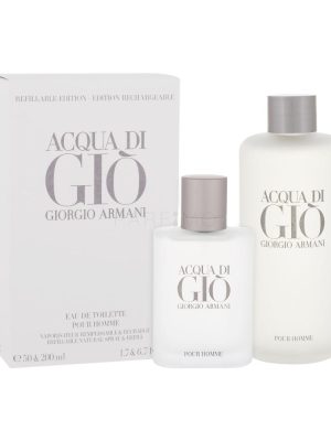 ACQUA DI GIO' cofanetto eau de toilette 50ml+recharge refill 200ml