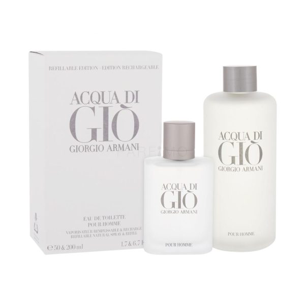 ACQUA DI GIO' cofanetto eau de toilette 50ml+recharge refill 200ml